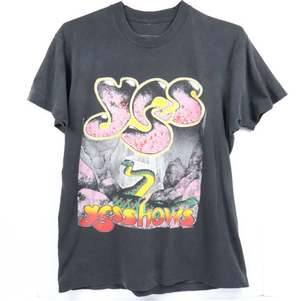 VTG 90's YES Band Tee YesShows 1991 Around the World in 80 Dates Concert Tee LAR